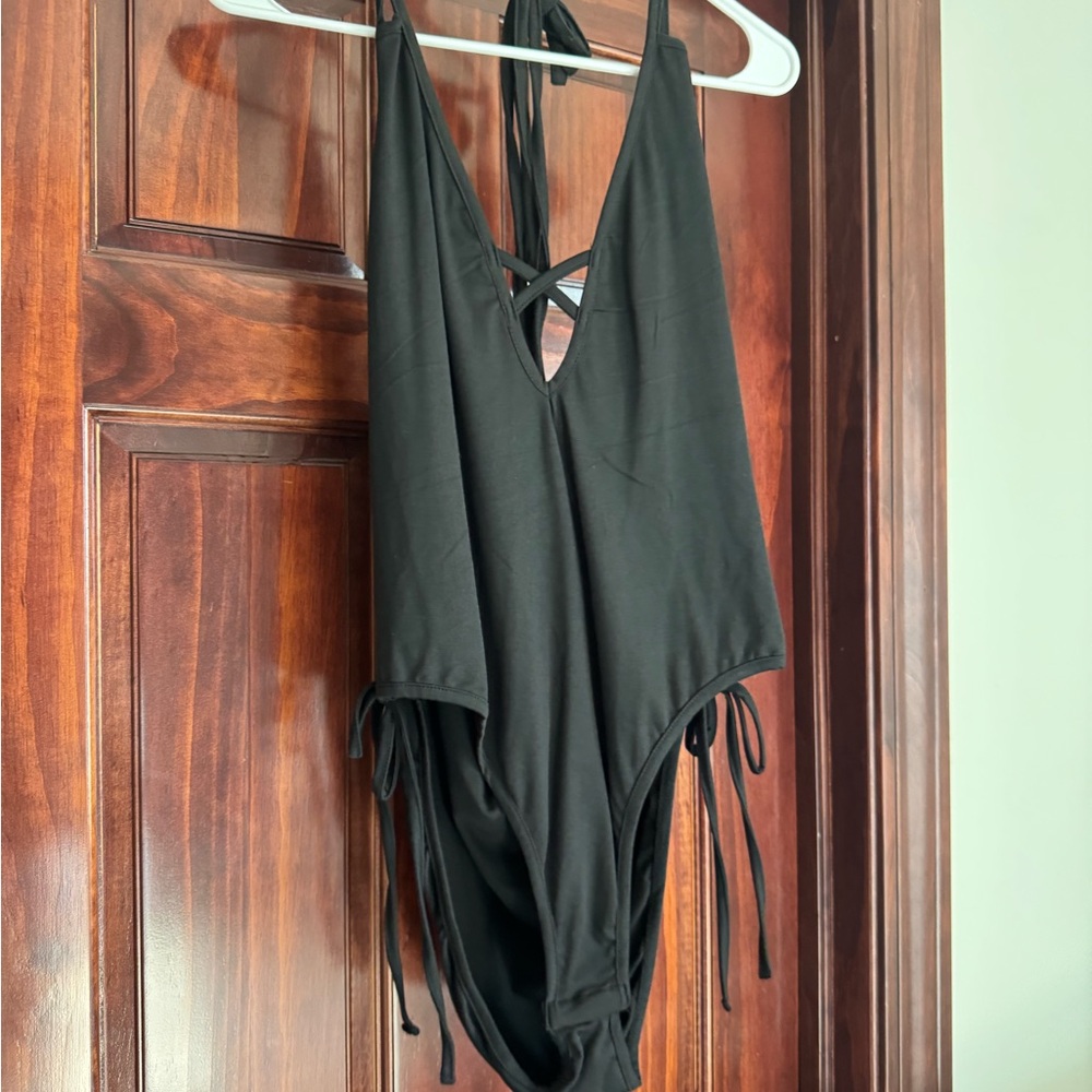 Black Halter bodysuit